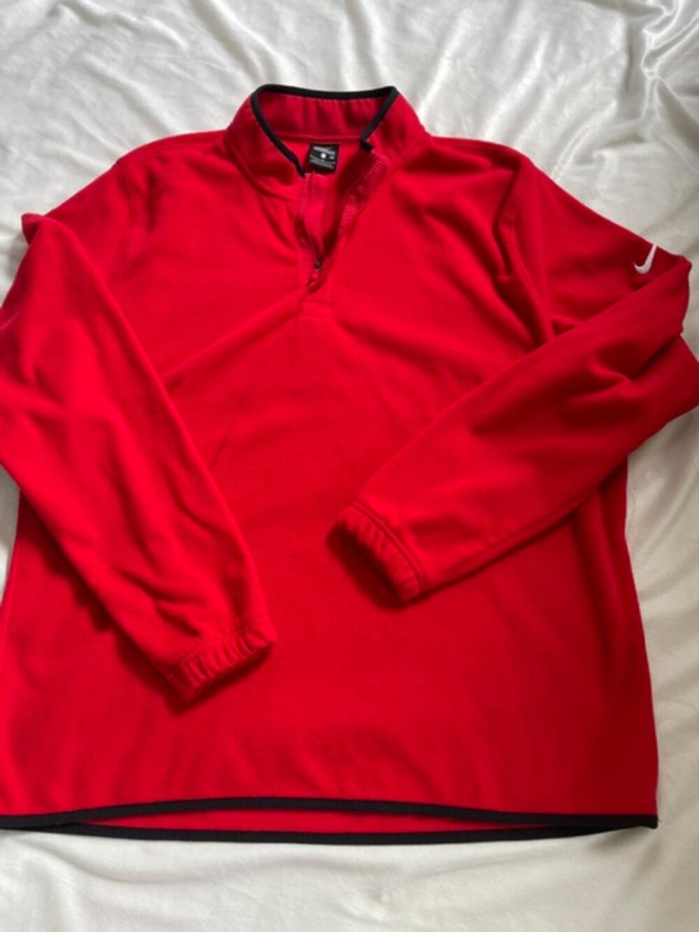 Nike Men's Activewear 1/4 Zip Fleece Pullover Sweatshirt, Red, Size L